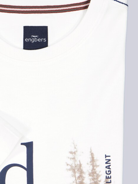 Herren Print T-Shirt , Reinweiss