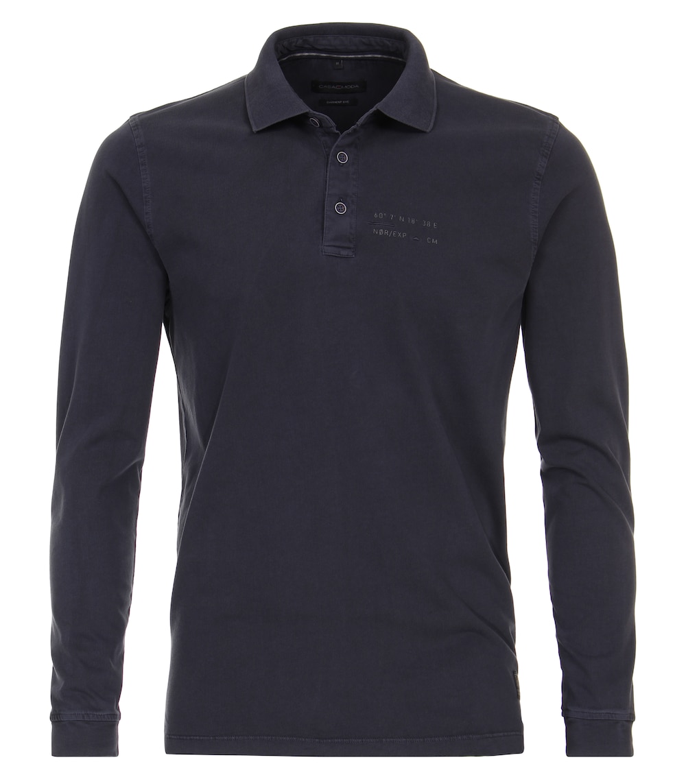 Polo-Shirt Langarm uni