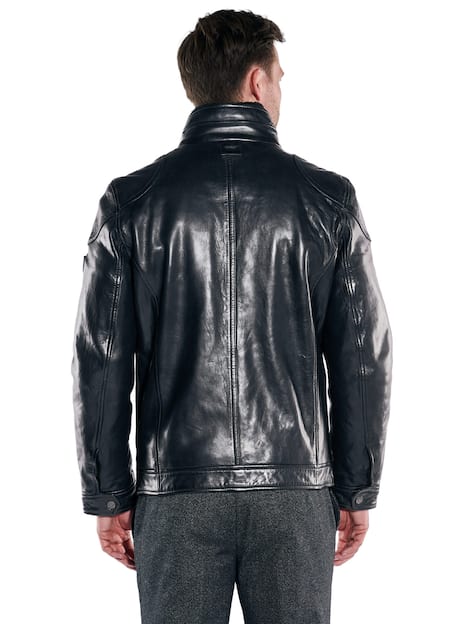 engbers Herren Lederjacke mit herautrennbarem Inlet , Schwarz