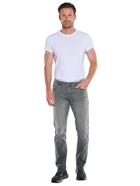 Herren Jeans 5-Pocket Superstretch , Oliv
