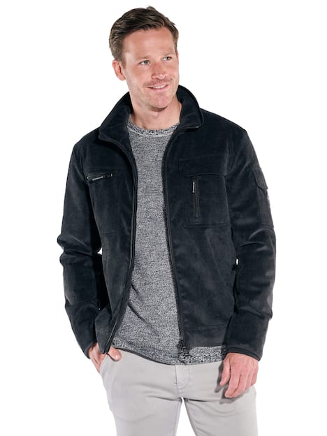engbers Herren Cord-Jacke mit Funktionsdetails , Anthrazit
