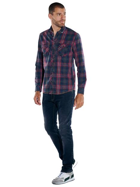 engbers Herren Langarm-Hemd kariert , Rostorange