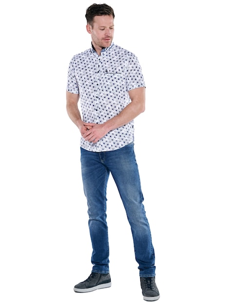 Herren Hemd kurzarm , Brilliantblau