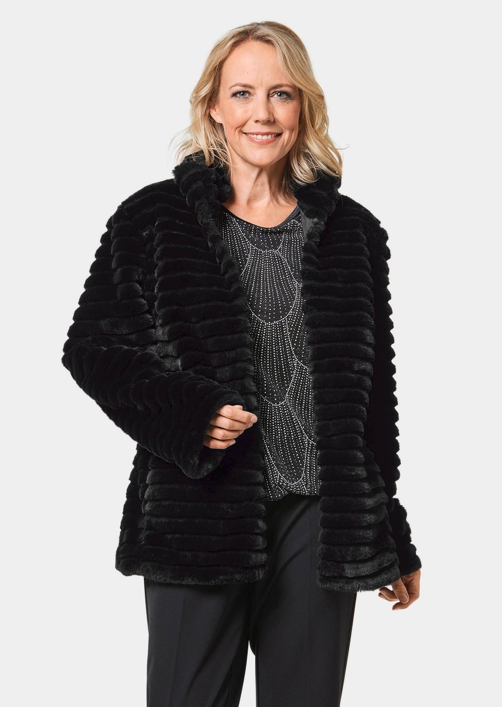Jacke in Rexkanin-Optik