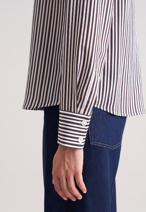 Damen Ausgestellte Bluse - Gestreift