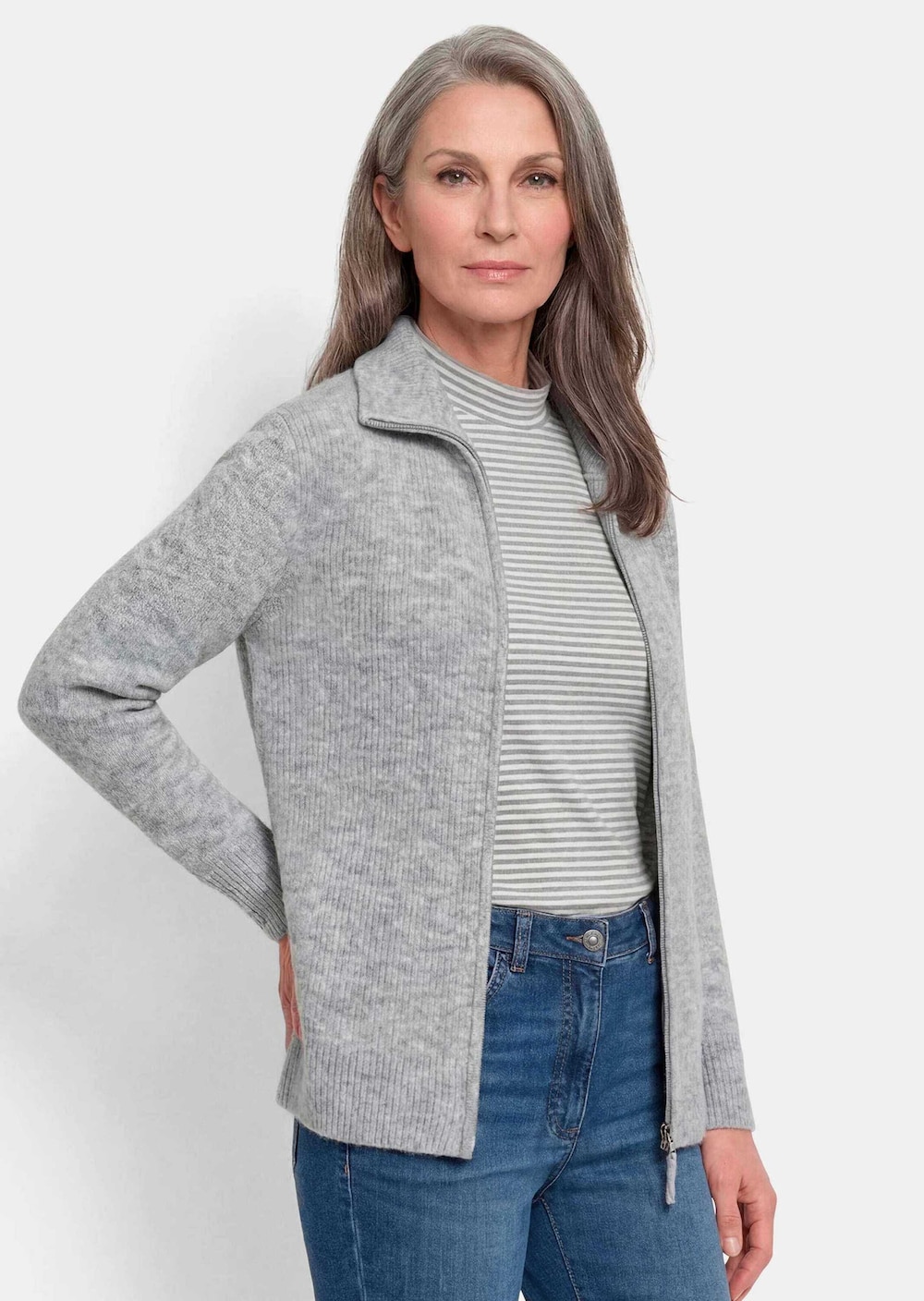 Gemêleerd vest met rits