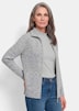 Melange-Cardigan mit Reißverschluss