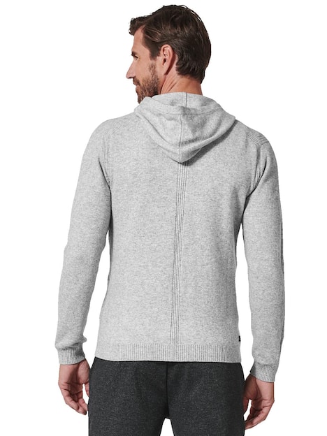 engbers Herren Strickjacke mit Kapuze , Silbergrau