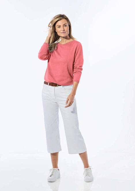 Baumwoll-Pullover, U-Boot-Ausschnitt