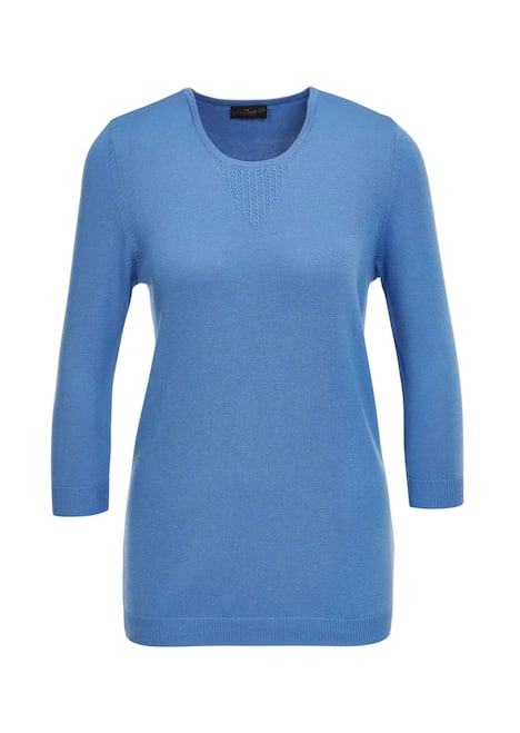 GOLDNER Pullover met ronde hals Zomerse, tricot pullover met ajourpatroon