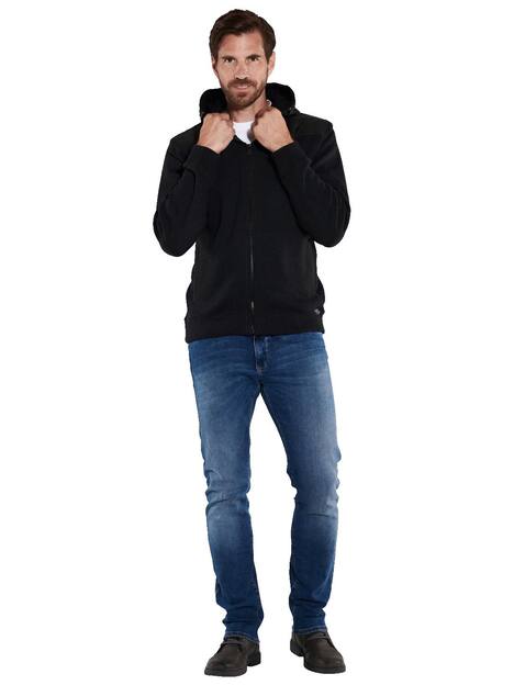 engbers Herren Sweatjacke mit Kapuze , Schwarz