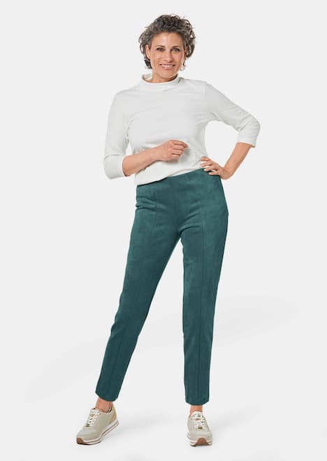 Moderne Leggings in trendigem Velourslederimitat