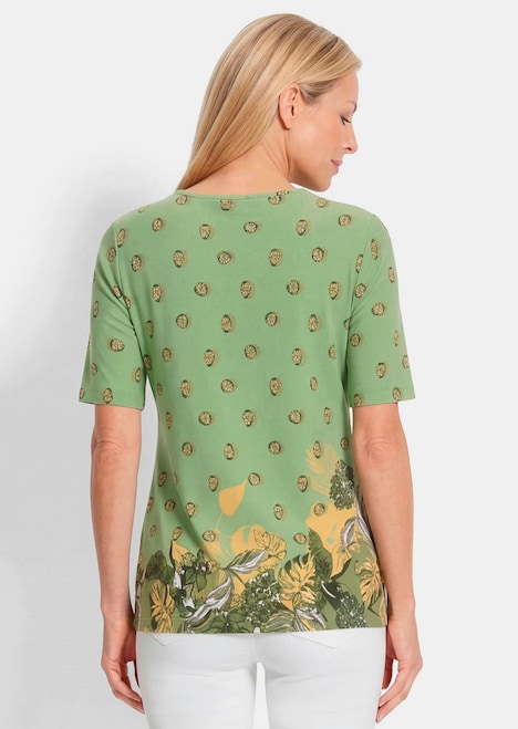 Viscose shirt met bloemen- en bladerenprint