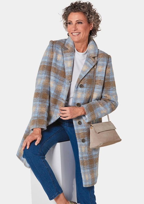 Kurzgröße - Karo-Wollmantel