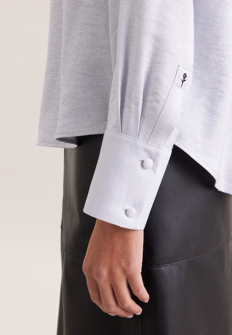 Damen Hemdbluse - Uni glänzend
