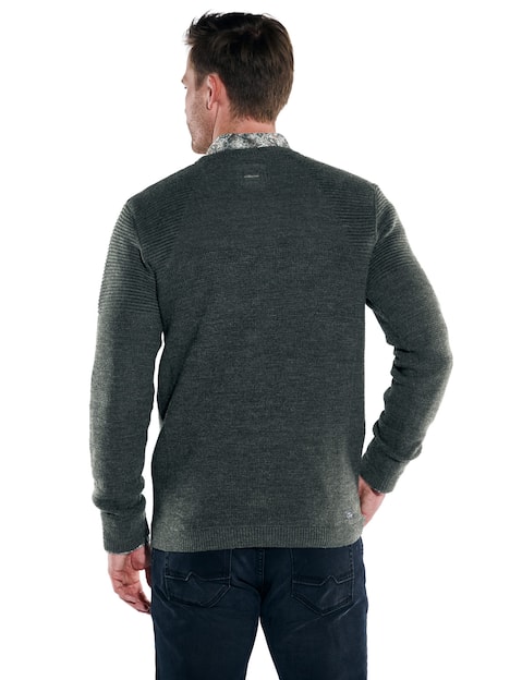 engbers Herren Pullover aus Merinogarn , Dunkelgruen
