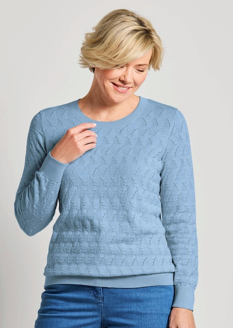 Baumwollpullover mit Zick-Zack-Muster