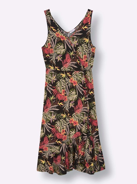 Jersey-Kleid Ärmellos Ohne Kragen