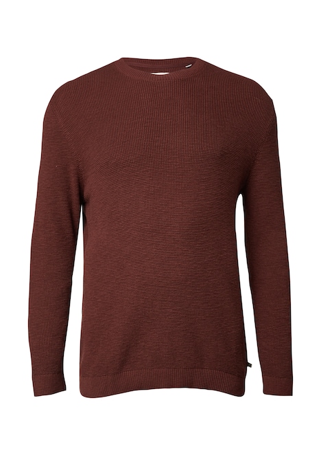 Strickpullover mit Crew Neck und Strukturmuster