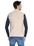 Herren Wende-Strickweste mit Reißverschluss , Creme