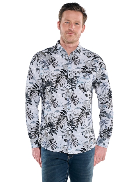 Herren Hemd langarm , Brilliantblau