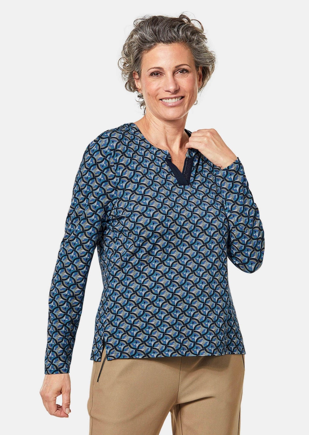 Bluse Kurzgröße - Weiche Jerseybluse mit wundervollem Druck