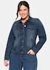 Jeansjacke Langarm Uni Hemdkragen