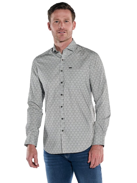 engbers Herren Langarm-Hemd gemustert , Beige