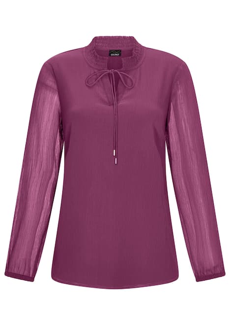 GOLDNER Blouse Chiffon blouse met vrouwelijke halslijn