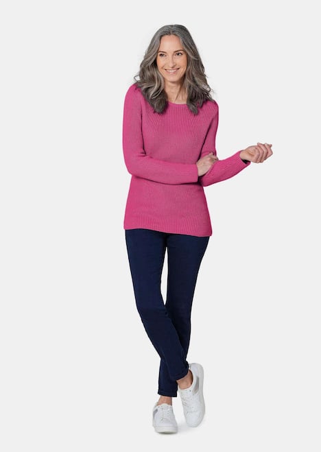 Figurschmeichelnder Pullover aus reiner Baumwolle