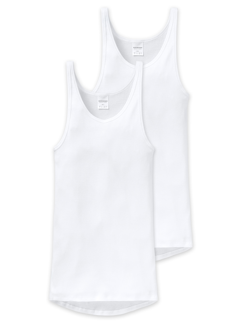 Schiesser Herren Doppelripp Unterhemd 2er-Pack Original Classics