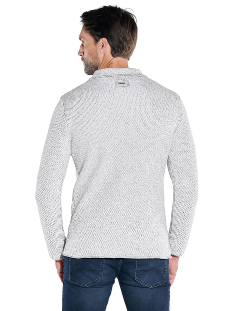 engbers Herren Strick-Sakko strukturiert , Naturweiss