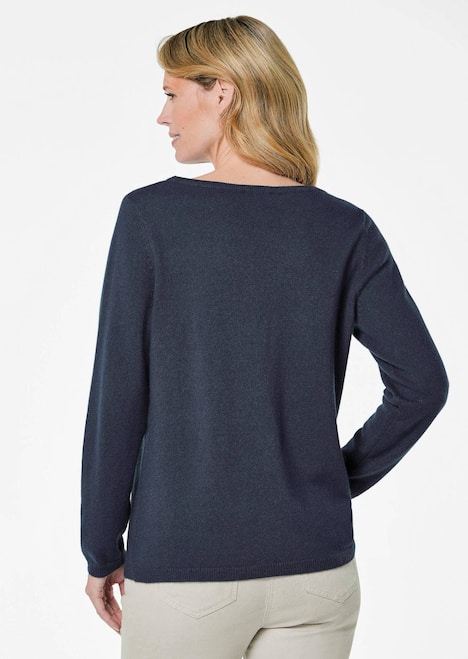 Kaschmirpullover mit U-Boot Ausschnitt