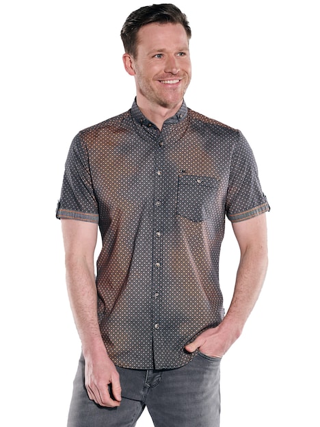 Herren Kurzarm-Hemd gemustert , Orange