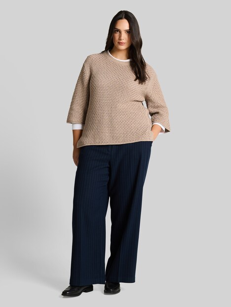 Loose Fit Strickpullover mit Lochmuster