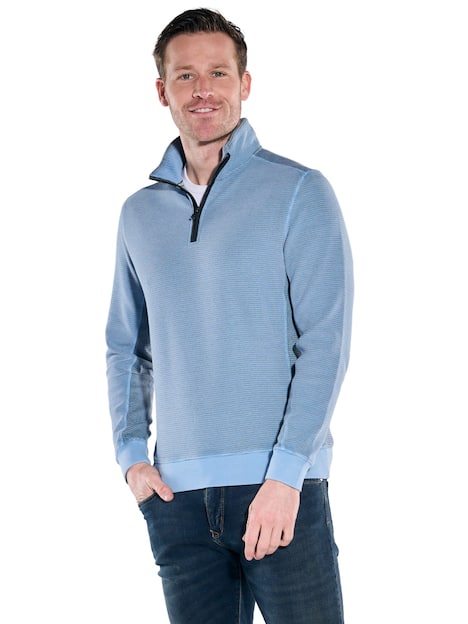 engbers Herren Sweatshirt mit Stehkragen , Mittelblau