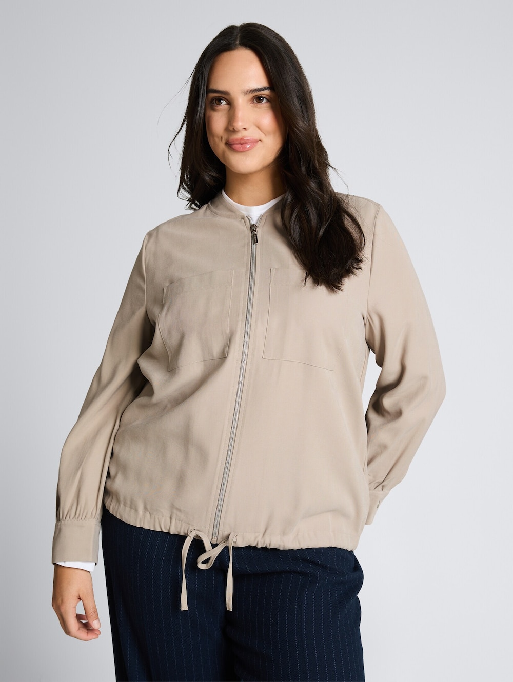 Tom Tailor Women PLUS Blazer Plus Size - Loose Fit Bomberjacke mit Brusttaschen