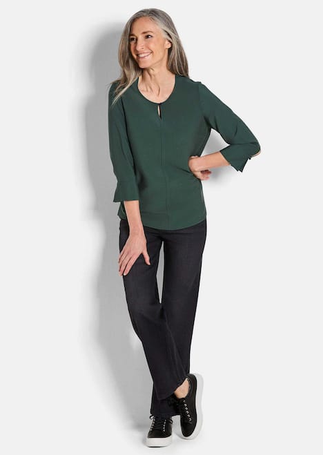 GOLDNER Blouse met ronde hals Blouse met ronde hals in viscosemix met structuur