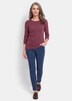 Halbarm Baumwollpullover mit Struktur
