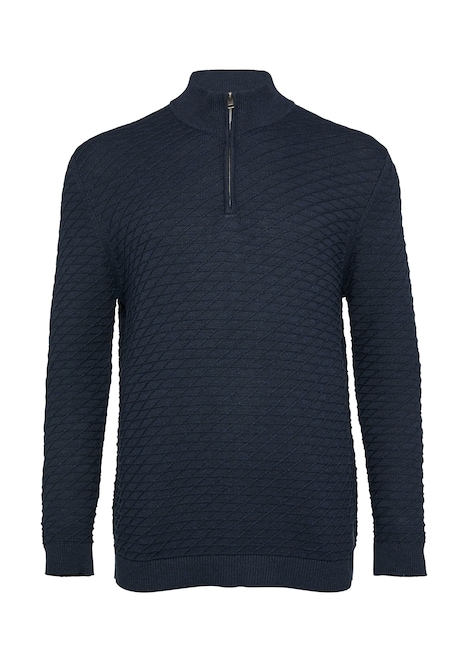 Strukturierter Pullover mit Half-Zip