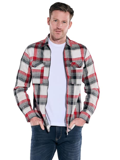 engbers Herren Overshirt kariert , Rot