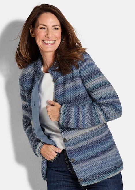 Strickjacke Strickjacke mit Multicolor Ringeloptik