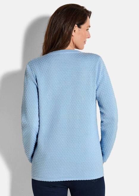 Baumwoll-Feinstrickjacke, Langarm