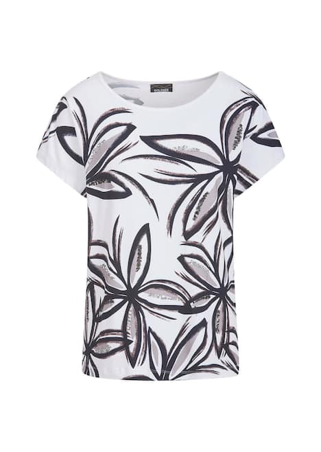 Paillettenshirt mit Blumenmuster