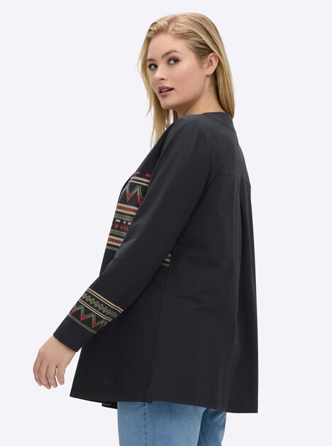 Shirt Langarm Sonstiges Muster Ohne Kragen