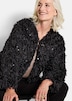 Jacke in Feder-Optik mit Pailletten