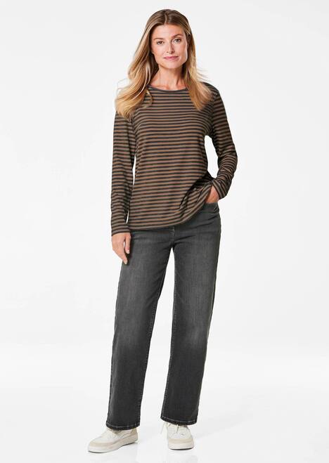 Ringelshirt mit U-Boot-Ausschnitt