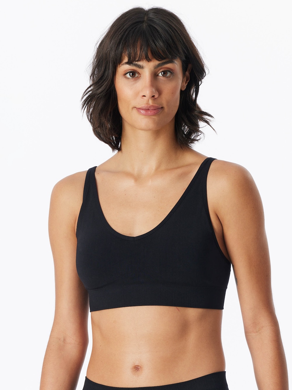 Schiesser Damen Bügelloser BH mit herausnehmbaren Pads - Classic Seamless - schwarz