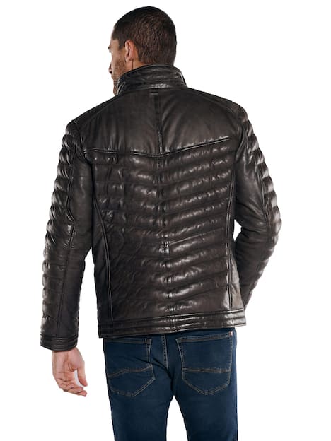 engbers Herren Lederjacke regular , Dunkelbraun