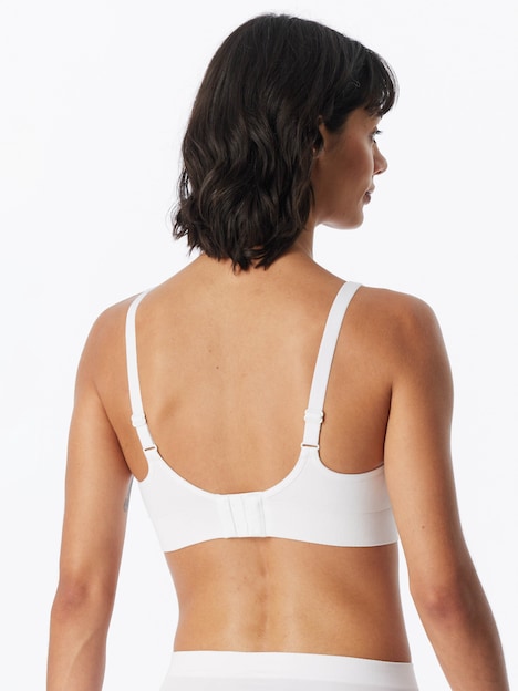 Schiesser Damen Bügelloser BH mit herausnehmbaren Pads - Classic Seamless - weiss